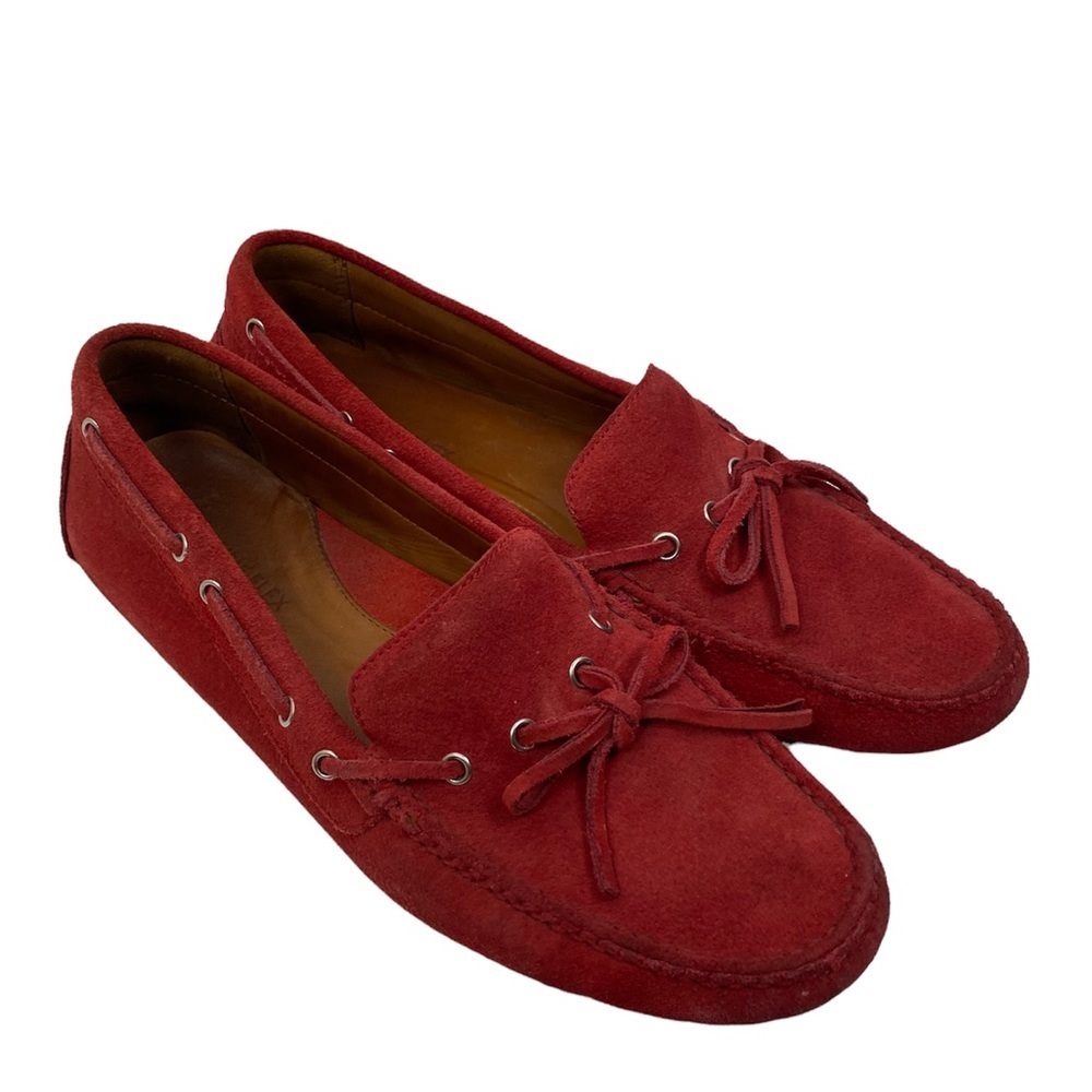Wayne Flex Red‎ Leather Suede Loafers Flat Driving Great LTE Shoes women’s 7.5